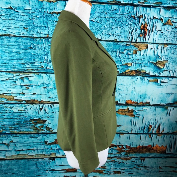 Stitch Fix Rebekah Olive Green Polka Dot Blazer - Picture 3 of 7